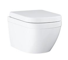 Pakabinamas tualeto puodas Grohe Euro Ceramic Rimless Triple Vortex su Soft Close + quick release dangčiu 39554000