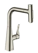 Virtuvės kranas Hansgrohe Metris Select M71 240 ištraukiamas 2jet su sBox nerūdijančio plieno apdaila 73817800