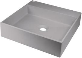 Vonios praustuvas Deante CORREO granitas ant stalviršio GREY METALLIC, 400x400 mm Pilka