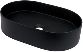 Vonios praustuvas Deante SILIA granitas ant stalviršio, ovalus NERO, 550x350 mm Juodas