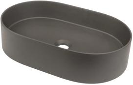 Voniai skirtas praustuvas Deante SILIA granitas stalviršiui, ovalus ANTHRACITE METALLIC, 550x350 mm Antarcitas
