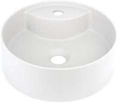 Voniai skirtas praustuvas Deante SILIA granitas stalvirščiui, apvalus ALABASTER, Ø360 mm Baltas