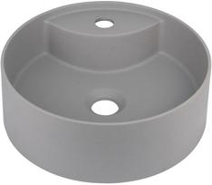 Voniai skirtas praustuvas Deante SILIA granitas ant viršaus, apvalus GREY METALLIC, D360 mm Pilka
