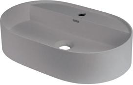 Voniai skirtas praustuvas Deante SILIA granitas ant viršaus, ovalus GREY METALLIC, 550x350 mm Pilkas