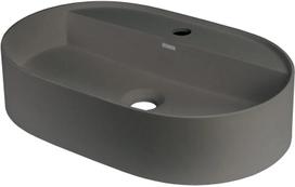 Voniai skirtas praustuvas Deante SILIA granitas ant sienos, ovalus ANTHRACITE METALLIC, 550x350 mm Antarcitas