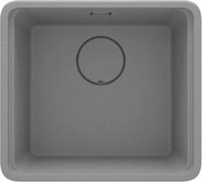 Virtuvės kriauklė Deante MOMI granitinė, GREY METALLIC, pilka