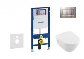 Tualeto komplektas Geberit Duofix rėmas su Villeroy & Boch Architectura Rimless klozeto baku ir SoftClose dangčiu, Sigma30 matinio chromo mygtukas, modelis 111.300.00.5