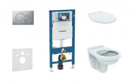 Tualeto komplektas Geberit Duofix rėmas su Alpha Rimless klozeto dalele ir SoftClose dangčiu, Sigma01 matinio chromo mygtukas, 111.300.00.5 NR3