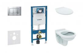 Geberit 111.300.00.5 NR7 tualeto komplektas Duofix rėmas su Ideal Standard Alpha Rimless pakabinamu klozetu, SoftClose dangtis, Sigma30 matinis/chromas mygtukas