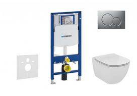 Tualeto komplektas Geberit Duofix rėmas su Ideal Standard Tesi Aquablade Rimless klozeto unitazu su SoftClose dangčiu, Sigma01 chromo mygtukas, modelis 111.300.00.5 NU3