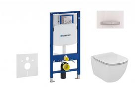 Tualeto komplektas Geberit Duofix rėmas su Ideal Standard Tesi Aquablade Rimless klozeto dubeniu su SoftClose dangčiu, Sigma50 balta mygtukas, modelis 111.300.00.5 NU8