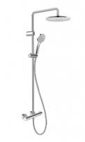 Dušo sistema Duravit Showers su termostatu, dušo galva D 25 cm, 3 srautus, chromuota