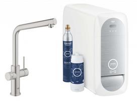 Virtuvinis GROHE Blue Home maišytuvas su filtru ir aušinimu, StarLight® PVD paviršius, Supersteel 31454DC1