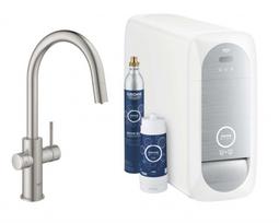 GROHE Blue Home Connected virtuvės maišytuvas su filtru ir aušinimu, PVD paviršius Supersteel 31541DC0