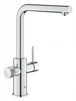 Virtuvės maišytuvas GROHE Blue Pure Minta su filtro funkcija ir ištraukiama galvute StarLight® chromuotas 30601000