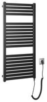 Rankšluosčių džiovyklė / radiatorius AQUALINE Tondi-E elektrinis 45x97 cm, 300 W, matinė juoda DE456T