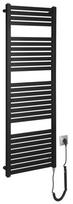 AQUALINE Tondi-E elektrinis rankšluosčių džiovintuvas / radiatorius 45x133 cm, 500 W, matinė juoda DE476T