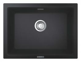 Virtuvės kriauklė Grohe K700 granitas su automatiniu nuotėkiu, 61x46 cm, Whisper izoliacija, juoda 31655AP0