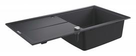 Virtuvinė kriauklė Grohe K400 Granito su automatinio nutekėjimo sistema, 100x50cm Whisper izoliacija, Juoda 31641AP0