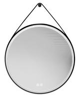 Vonios veidrodis Kielle Idolio su LED apšvietimu ir šildymu, D59 cm, juodas 50324004