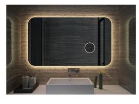 Vonios veidrodis Kielle Idolio su LED apšvietimu juodas 100x70 cm + kosmetinis veidrodis 50324031