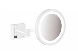 Kosmetinis veidrodis Hansgrohe AddStoris su LED apšvietimu, matinė balta 41790700