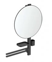 Kosmetinis veidrodis Ideal Standard ALU+ su rankšluosčių laikikliu, lentynėle, indeliu, šilkinė juoda BD587XG