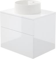 Vonios spintelė Deante Prizma su granito praustuve 360 mm, blizgi balta SD6B6SAU4B