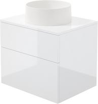 Vonios spintelė Deante Prizma su granitine praustuve 360 mm, blizgi balta SD6B6SAU4S