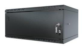 19" 4U 350 mm pakabinama serverių spinta su metalinėmis durimis, juodos spalvos, „Stalflex“