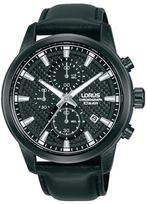 Vyriškas Lorus Chronograph laikrodis, juodas, odinis dirželis