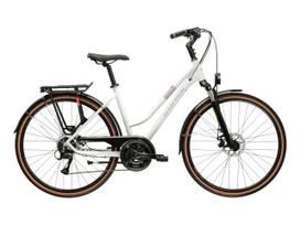 KROSS Trans 3.0 ULT.RA D / White Holo Gloss / moteriškas miesto dviratis (28") (L)