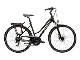 KROSS Trans 4.0 D / Black-Silver Gloss / moteriškas miesto dviratis (28") MY25 (L)