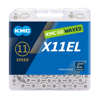 KMC X11EL Waxed / Silver / 118 Links / su MissingLink / Grandinė 11 pavarų