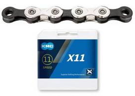 KMC X11 Silver/Black 114 L grandinė 10 pavarų