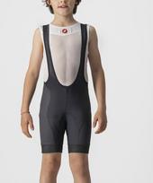 Castelli JR COMPETIZIONE Black dviratininko šortai su petnešomis vaikams (6A)