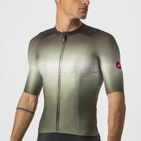 Castelli AERO RACE 6.0 tamsiai žali/šviesiai juodi dviratininko marškinėliai (M)