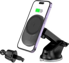 Tech-Protect V1 Magnetic Dashboard  AND  Vent Car Mount with Wireless Charger, Black