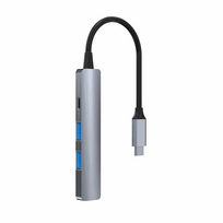 Tellur USB-C hub, PD 3.0 100W, HDMI, 3x USB 3.0, grey