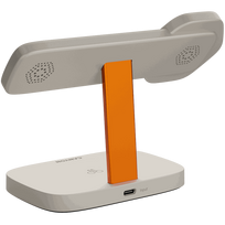CANYON Wireless Charging Station Hexagon 310 3-in-1 Light Grey/Orange