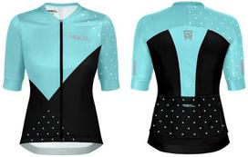 Rock Machine RF110512 Women's Short Sleeve Race Jersey S Black/Light Blue