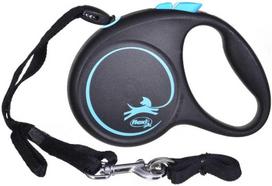 Flexi automatic retractable leash, Black Design S, 5 m tape, color: black.