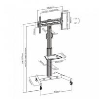 Techly Trolley Floor Support with Shelf