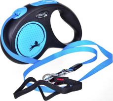 Flexi automatic retractable leash, New Neon S, 5 m tape, blue.