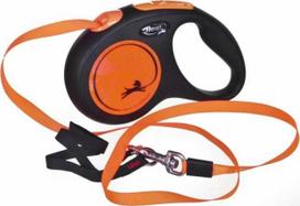 Flexi automatic leash NEW NEON tape M 5m orange