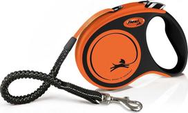 Flexi xtreme M automatic retractable leash, 5 m tape, orange, up to 35kg