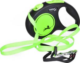 Flexi automatic leash NEW NEON tape M 5m green