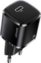USAMS Phone Charger 1xUSB-C T36 PD3.0 Fast Black