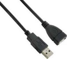 LANBERG USB 2.0 extension cable, male-to-female, 1.8m, black