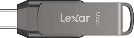 Lexar 128GB JumpDrive Dual Drive D400 USB 3.1 Gray